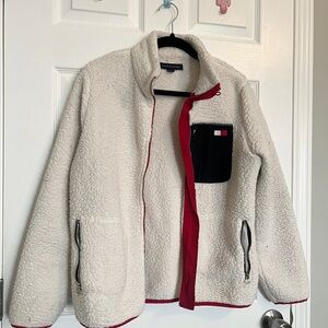 Tommy Hilfiger White Fleece with Red Details